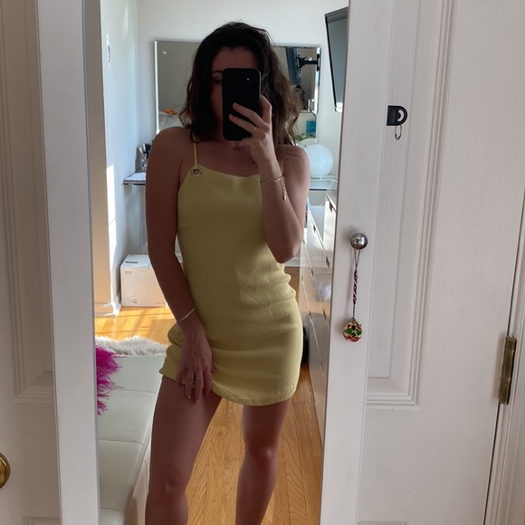 Urban Outfitters pastel yellow open back mini dress - Picture 2 of 5